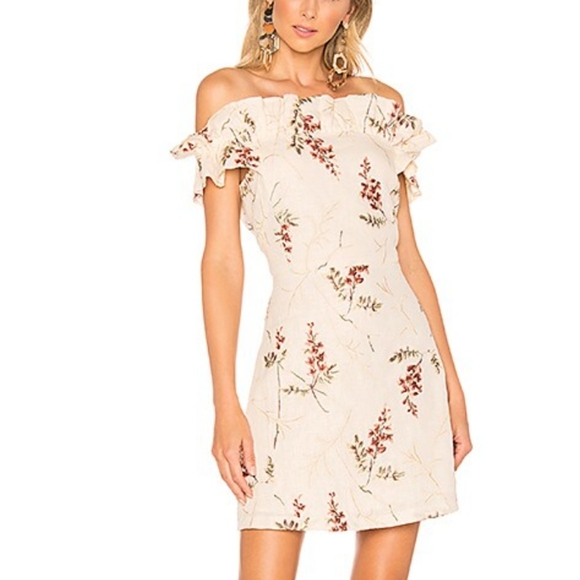 Rebecca Taylor Dresses & Skirts - Rebecca Taylor Ivie Linen Off-Shoulder Embroidered Dress